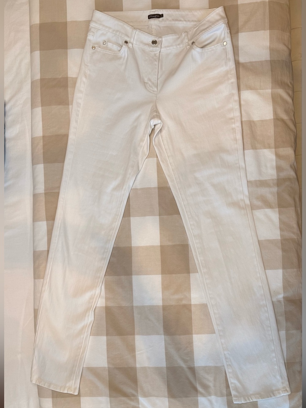 J.McLaughlin White Straight Leg Jeans Stretch Denim